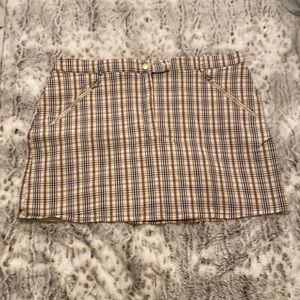 Forever 21 Brown & Navy Plaid Mini Skirt 3X